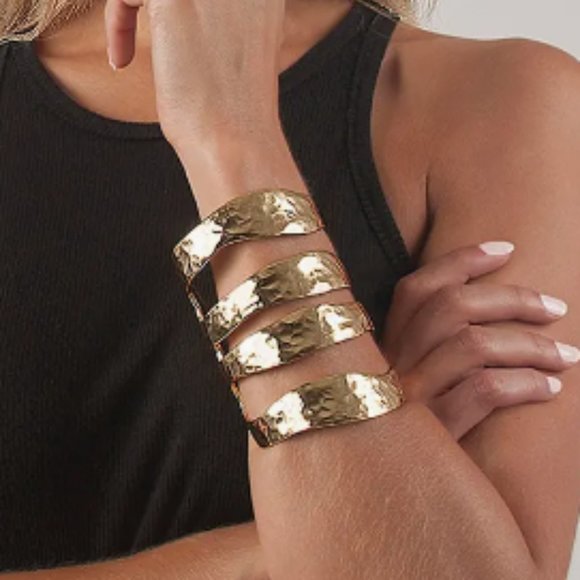 Karine Sultan Jewelry - Karine Sultan | Four Row Cuff | Gold